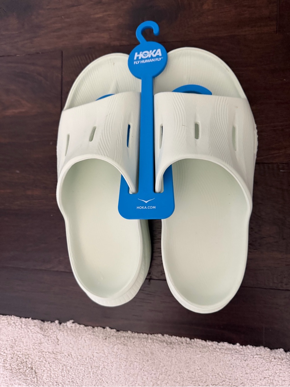 hoka one one recovery slides mint green women size 9